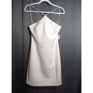 NWT Guess White Crystal Halter Mini Dress Women’s 6 Bridal Party Wedding Glam